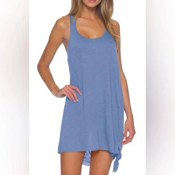 BECCA Other - NWT BECCA Breeze Twist Back Cover Up Dress in Royal Blue